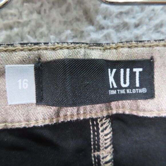 Kut From The Kloth Jeans 16 Gold Python Connie High Rise Fab Ab Ankle Skinny - Picture 9 of 15